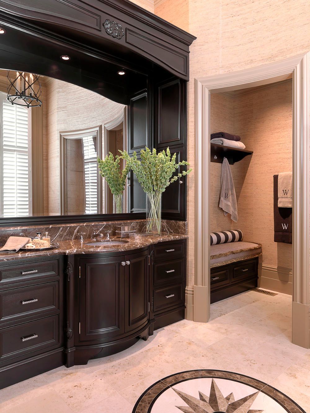 French Chateau His and Hers Baths