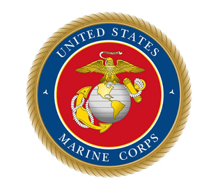 United States Marine Corps emblem: Eagle, globe, anchor within a circular border, with