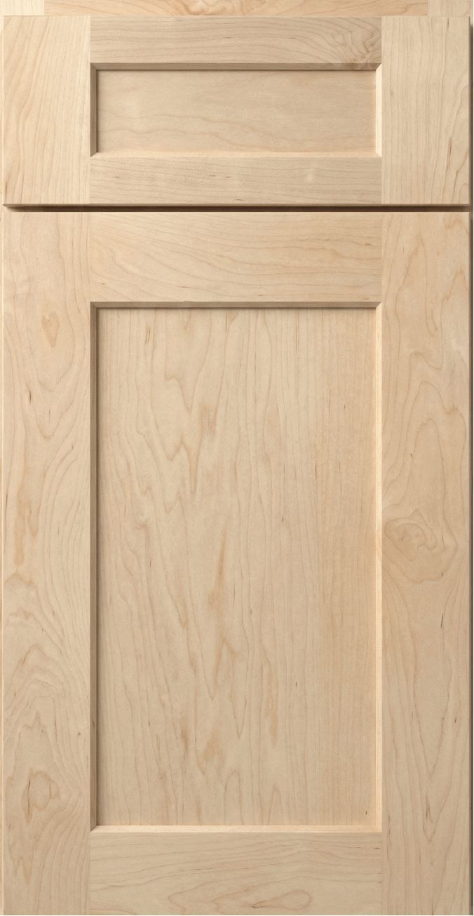 Light wood cabinet door with a recessed panel design