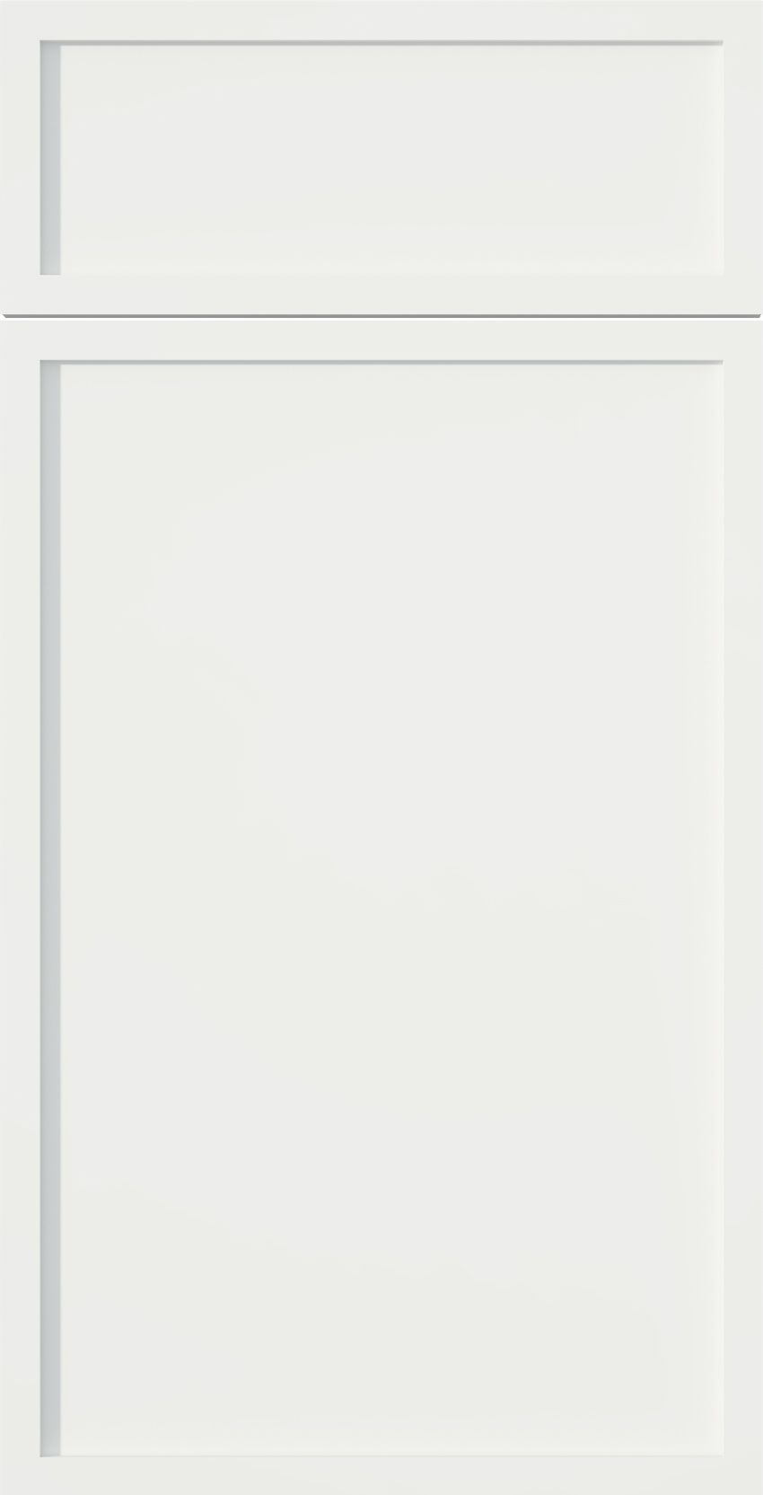 Blank white cabinet door or panel with a smaller rectangular section above.