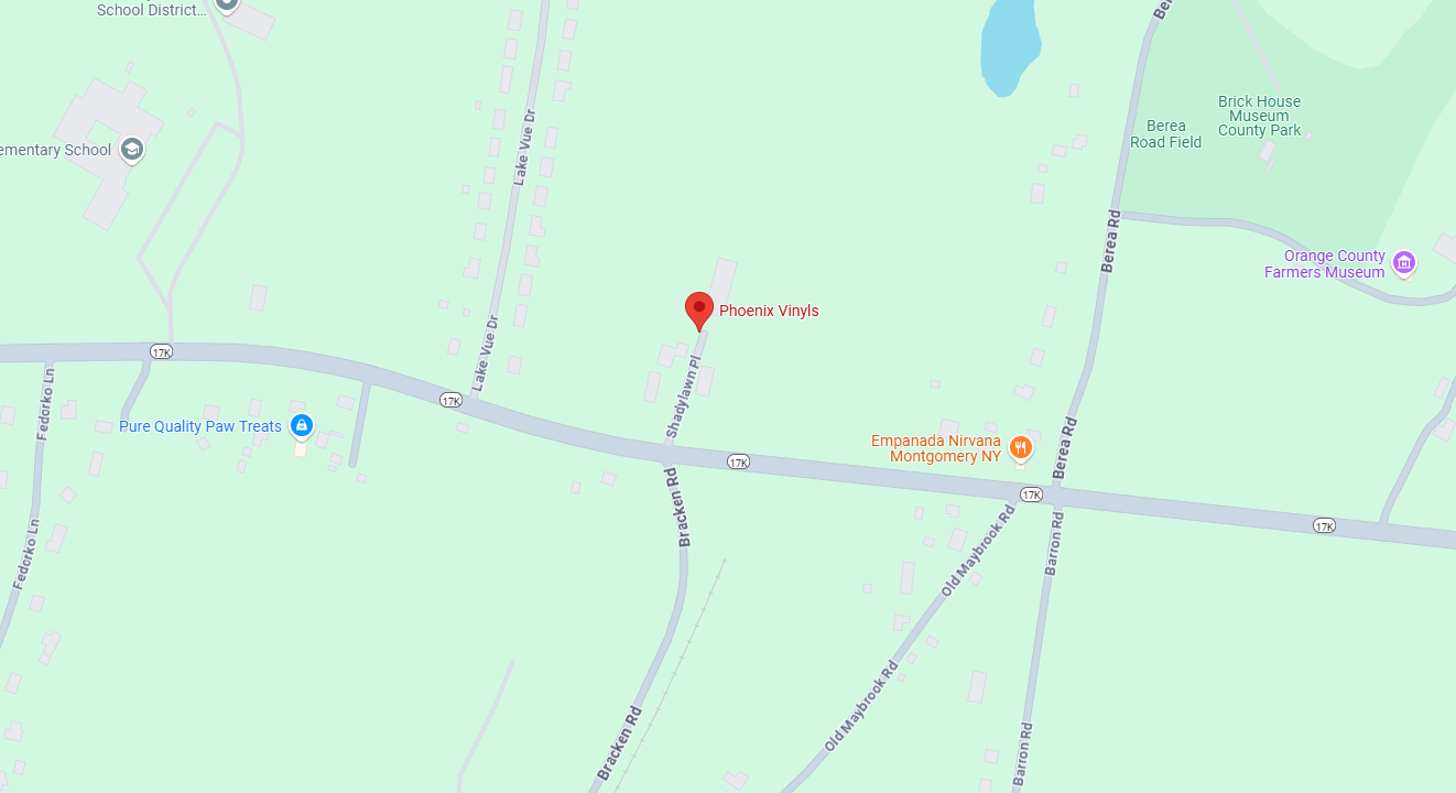 A map of a city with a red circle in the middle of it.