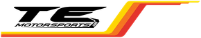 Logo for TE Motorsports. Black stylized text on a yellow, orange, and red gradient background.