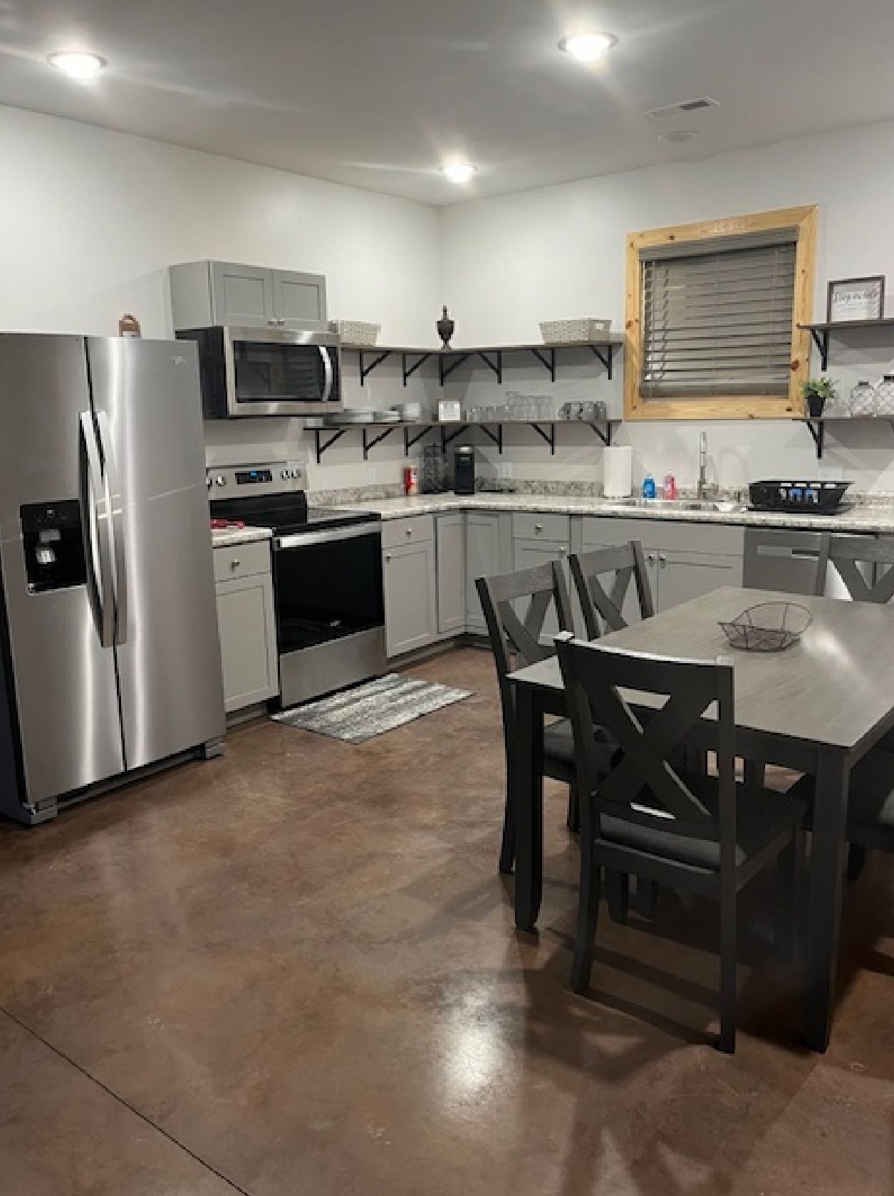 A kitchen with stainless steel appliances
