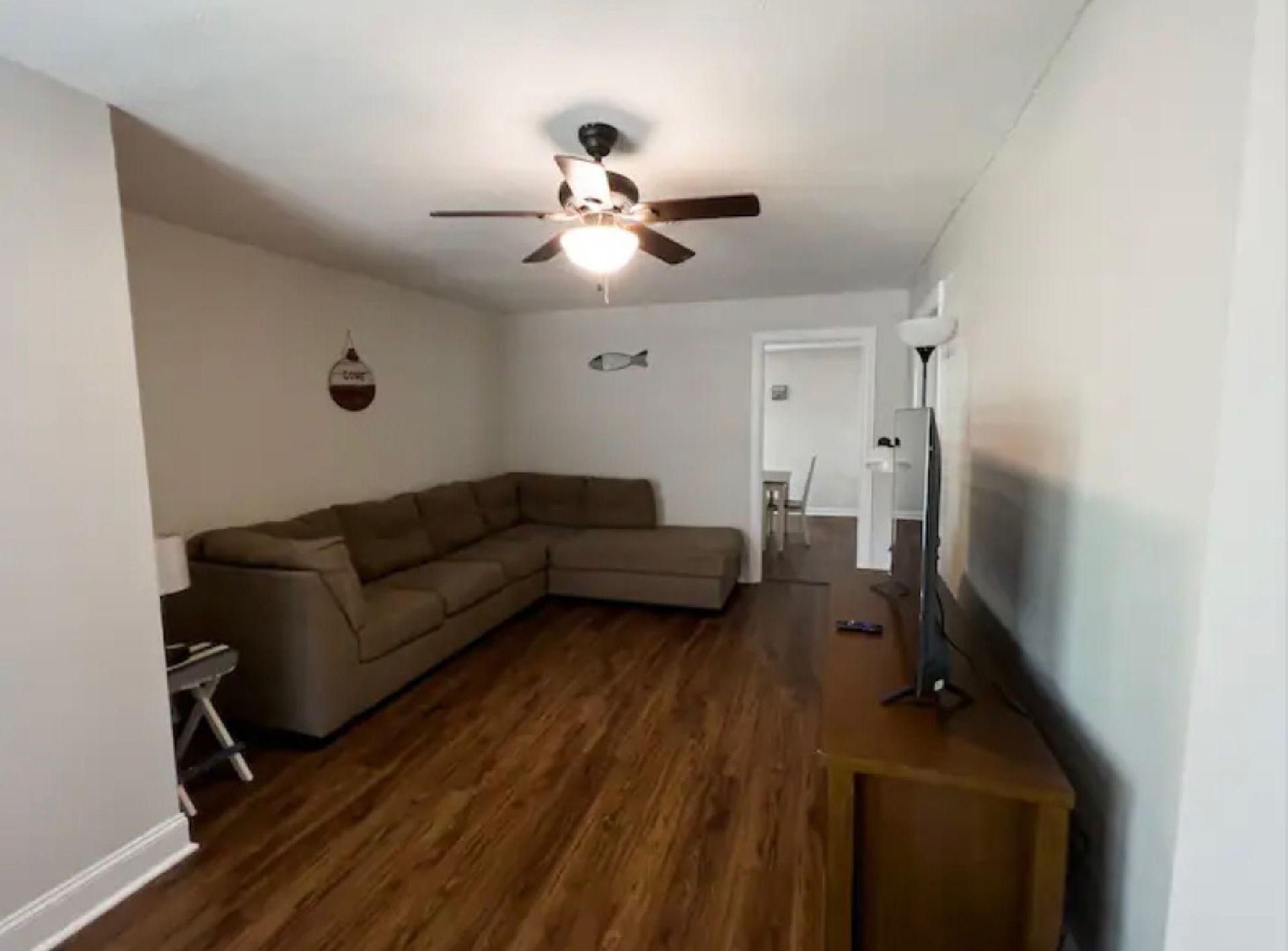 A living room with a couch