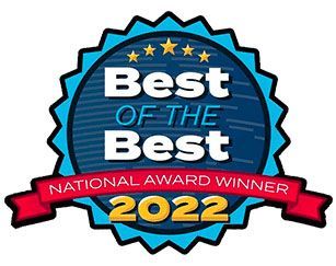 A logo for the best of the best national award winner in 2022.
