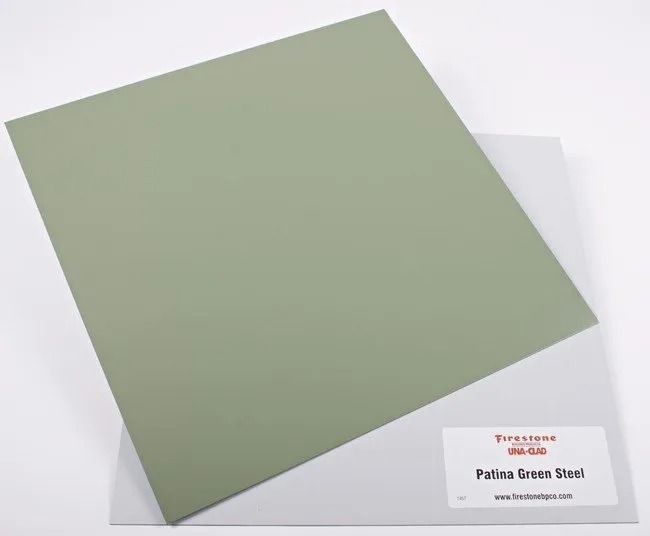 Light green square paper sample on a white background with a small label card.