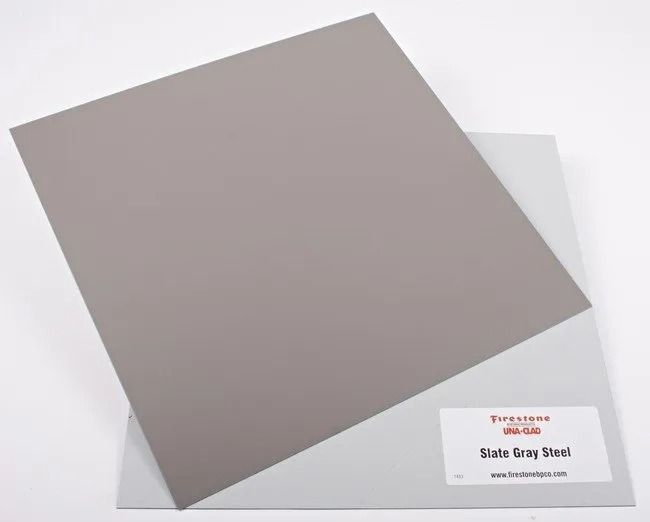 Gray square art board on a white backing, with a small label in the bottom right.