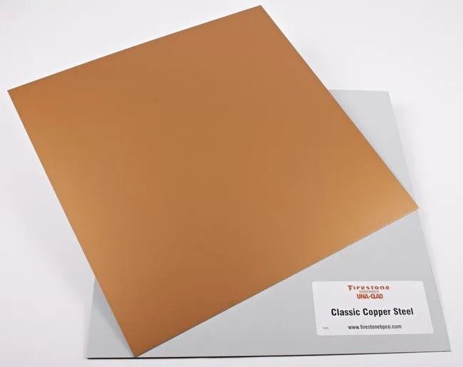 Orange square tile on a white sample board with a small product label in the corner