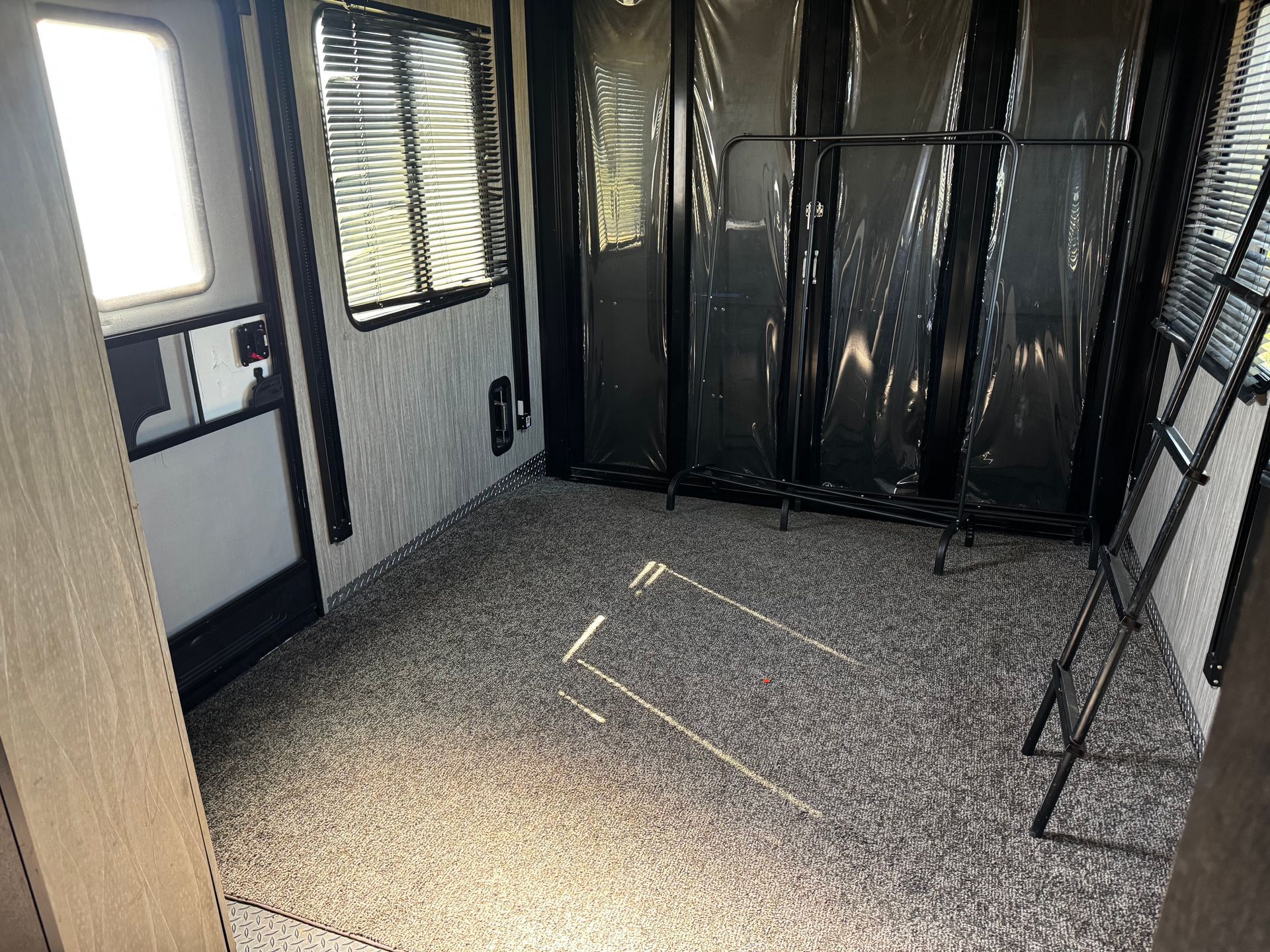 There is a ladder in the middle of the room.