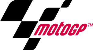 The motogp logo has a checkered pattern on it