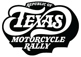 A black and white logo for the republic of texas motorcycle rally