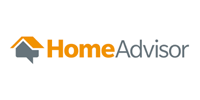 HomeAdvisor logo with orange and gray house icon and wordmark