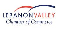 Lebanon Valley Chamber of Commerce logo with red and blue arches over text.