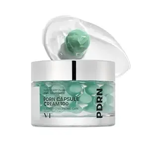 VDRN Capsule Cream 100 jar with green capsule topper and silver lid on white background