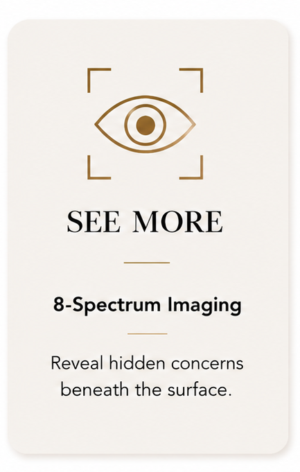 Eye icon with “See More,” “8-Spectrum Imaging,” and “Reveal hidden concerns beneath the surface.”