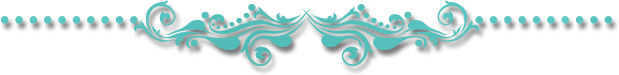 Light turquoise decorative flourish with repeating small dots on top and bottom.