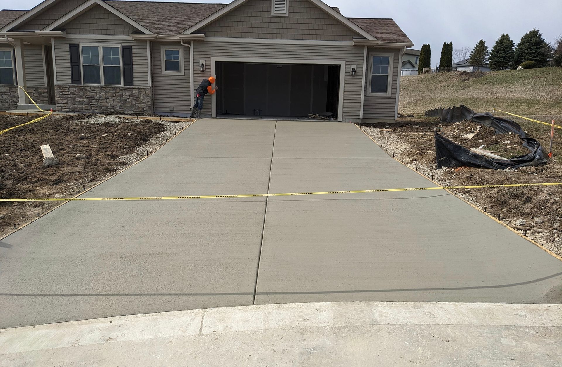 Concrete driveway