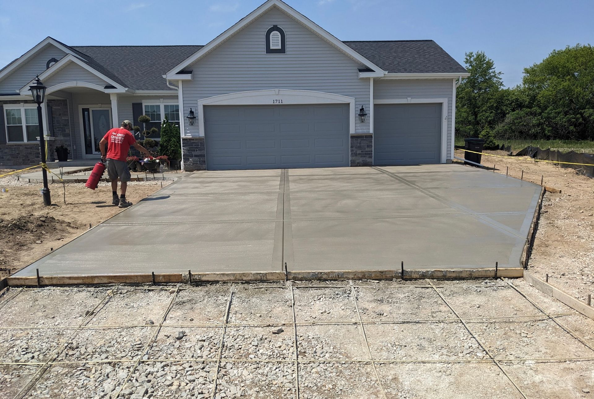Concrete driveway