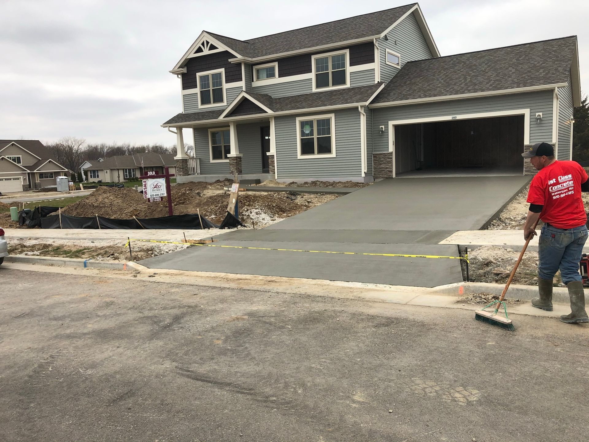Concrete driveway construction