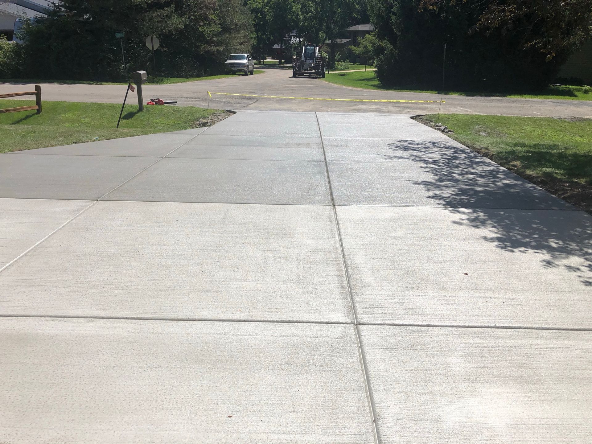 Finished conrete driveway