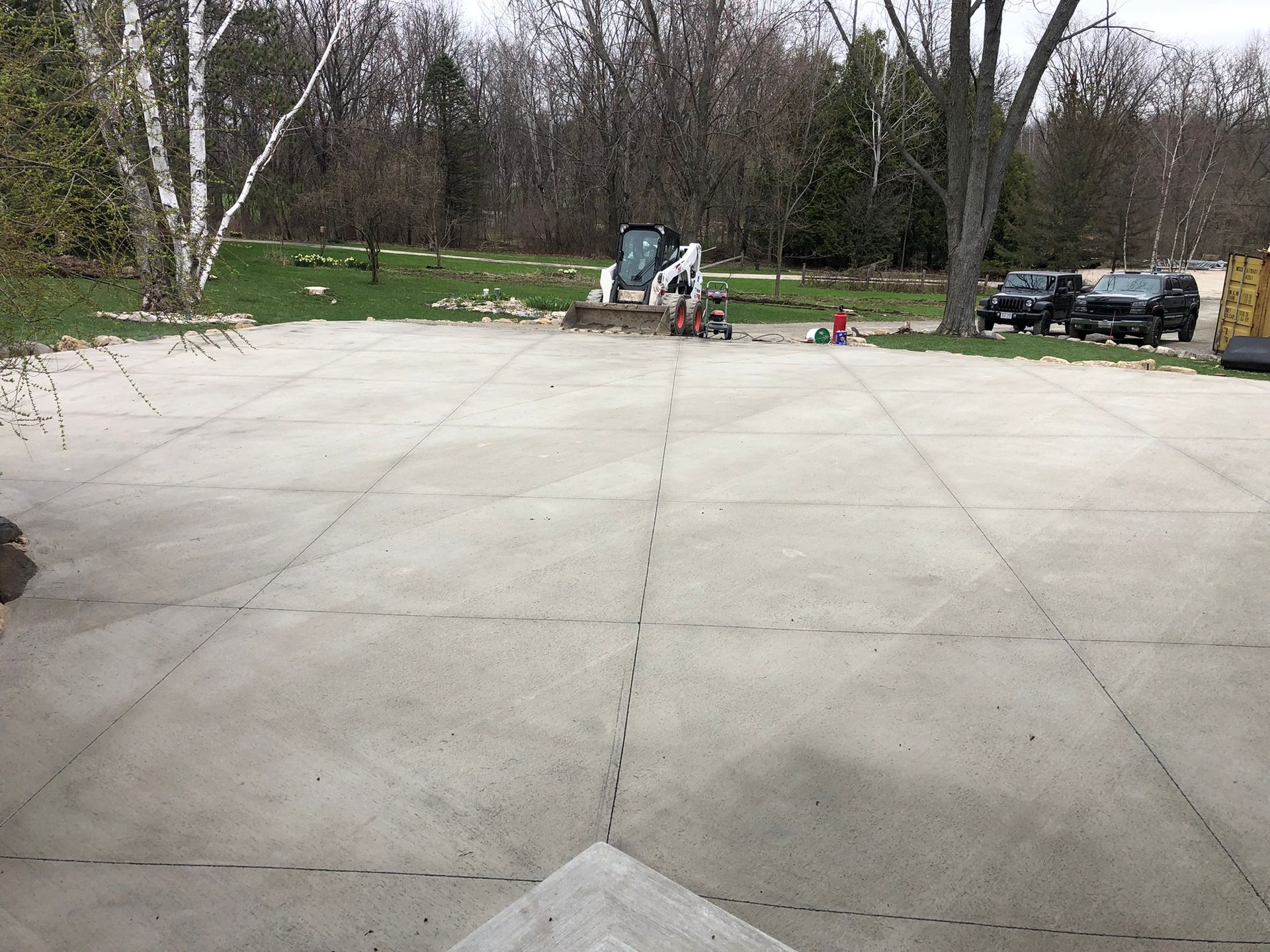 Concrete project with trees