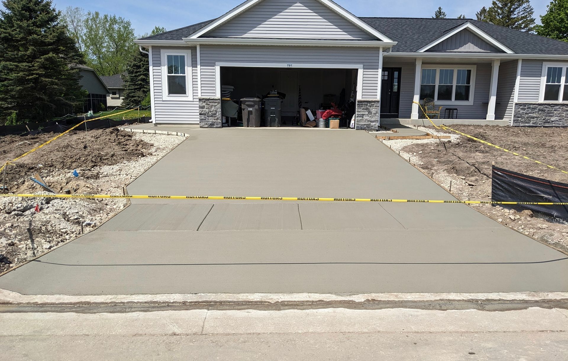 Concrete driveway construction service