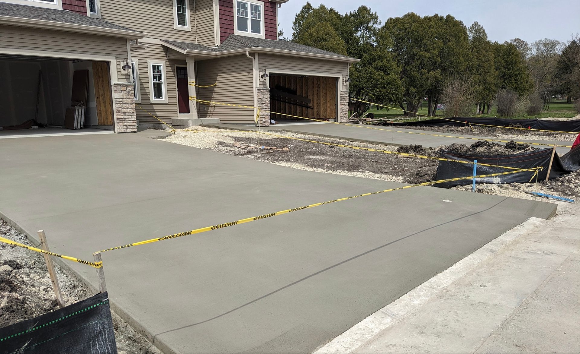 Concrete driveway construction