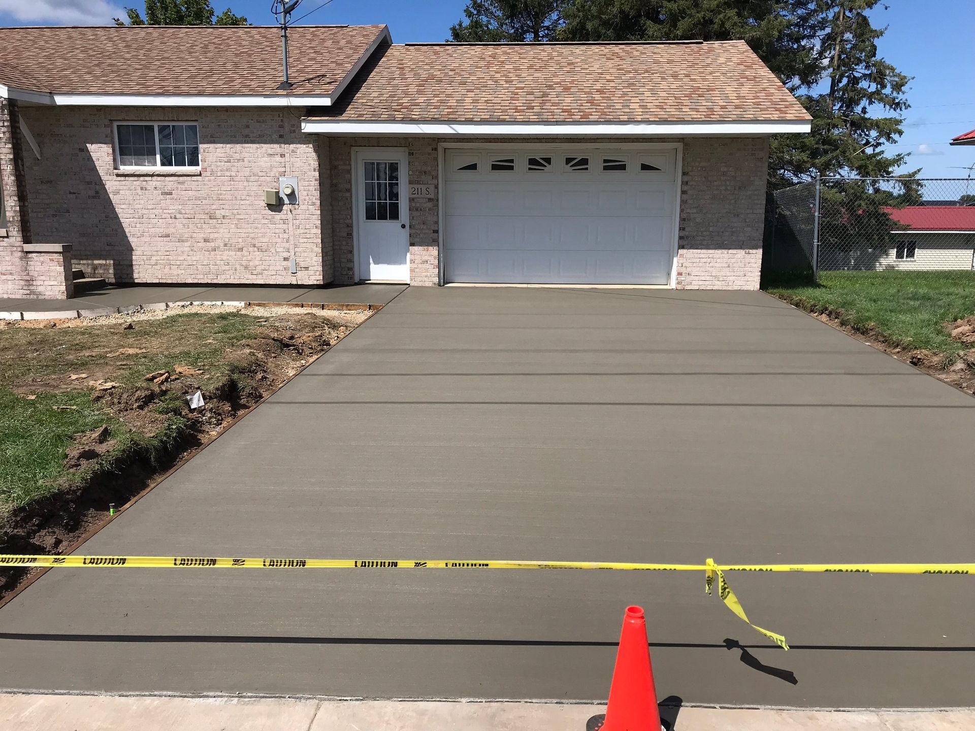 Concrete driveway