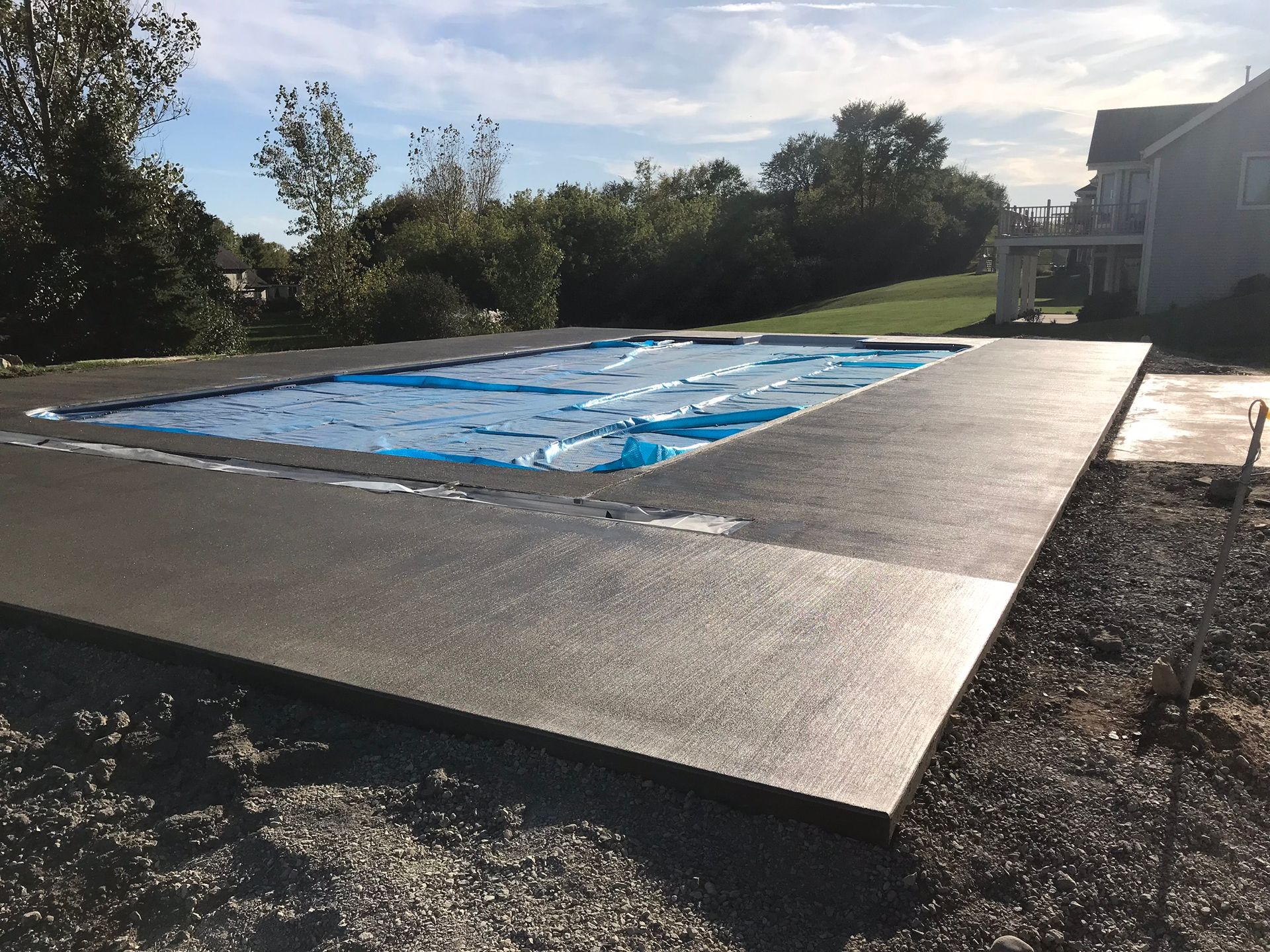 Concrete pool floor