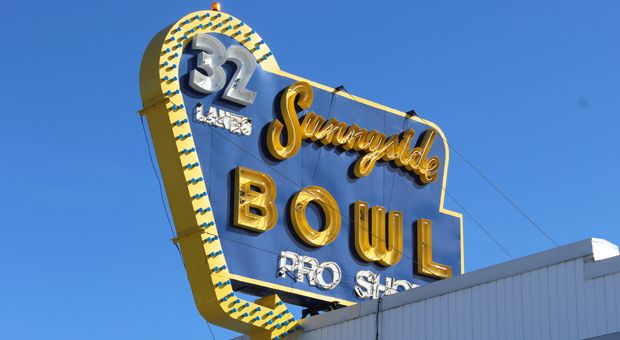 Sunnyside Bowl Pro Shop signage