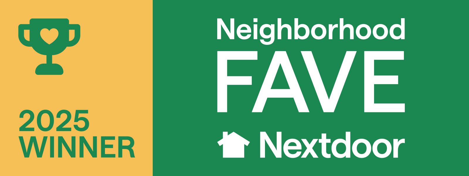 Neighborhood Fave award from Nextdoor badge