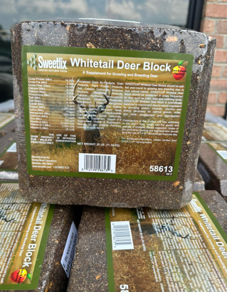 A stack of sweetfix whitetail deer block