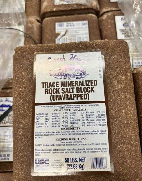 A package of trace mineralized rock salt block