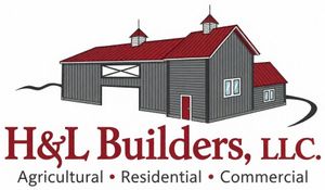 H&L Builders, LLC logo with a red-roofed gray barn and the words Agricultural, Residential, Commercial