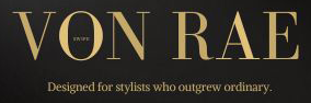 VON RAE Salon Suites logo in gold and white on a black background