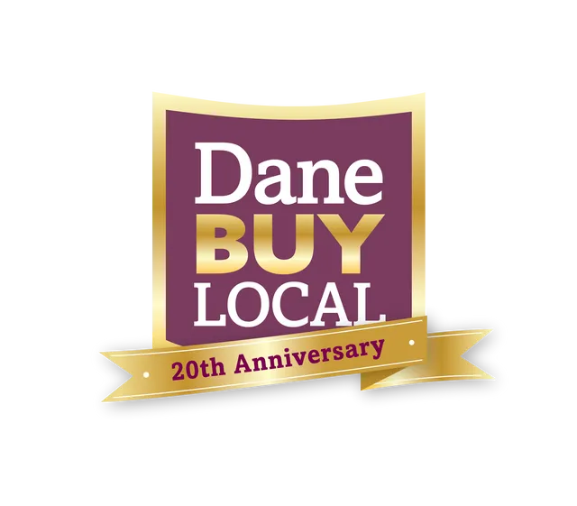 a logo for dane buy local 20th anniversary