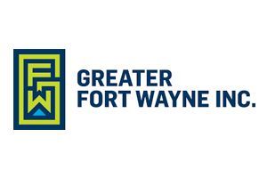 Logo of Greater Fort Wayne Inc. featuring a stylized 