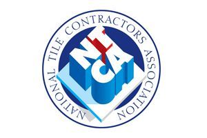Logo of the National Tile Contractors Association. Blue and white with the letters NTCA in 3D.