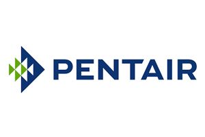 Pentair logo: blue text with a blue and green geometric shape.