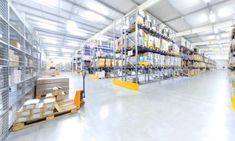 Bright warehouse interior