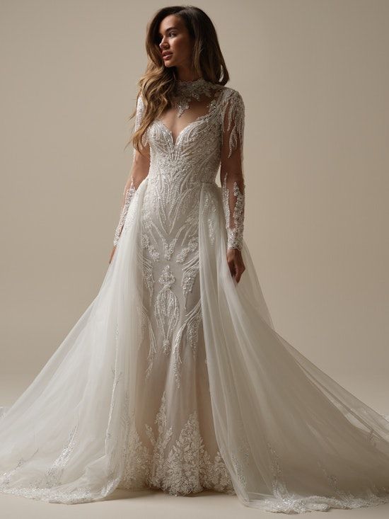 Maggie Sottero, lace sleeve ball gown