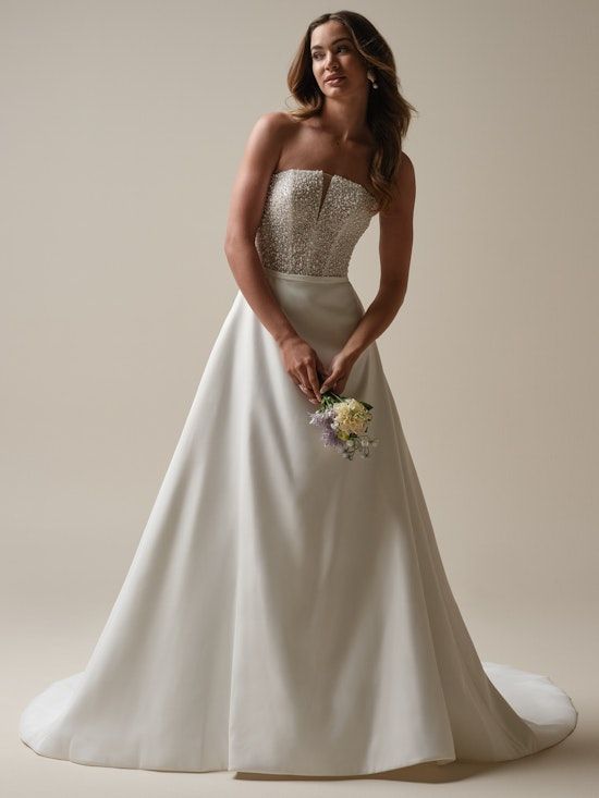 Rebecca Ingram, affordable prices wedding gown, crape low back