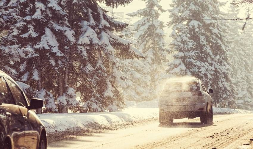 cars on wintery roads
