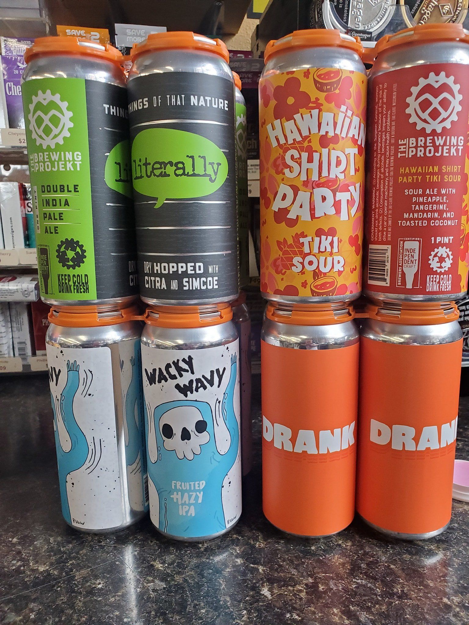 Cans with fancy prints
