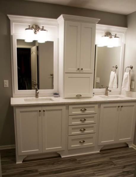 Vanity with white cabinets