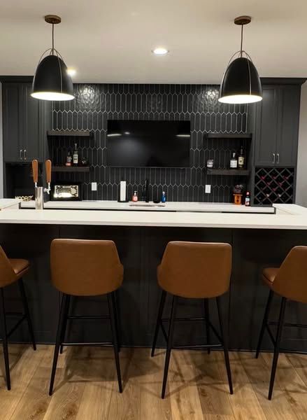 Bar area with brown chairs