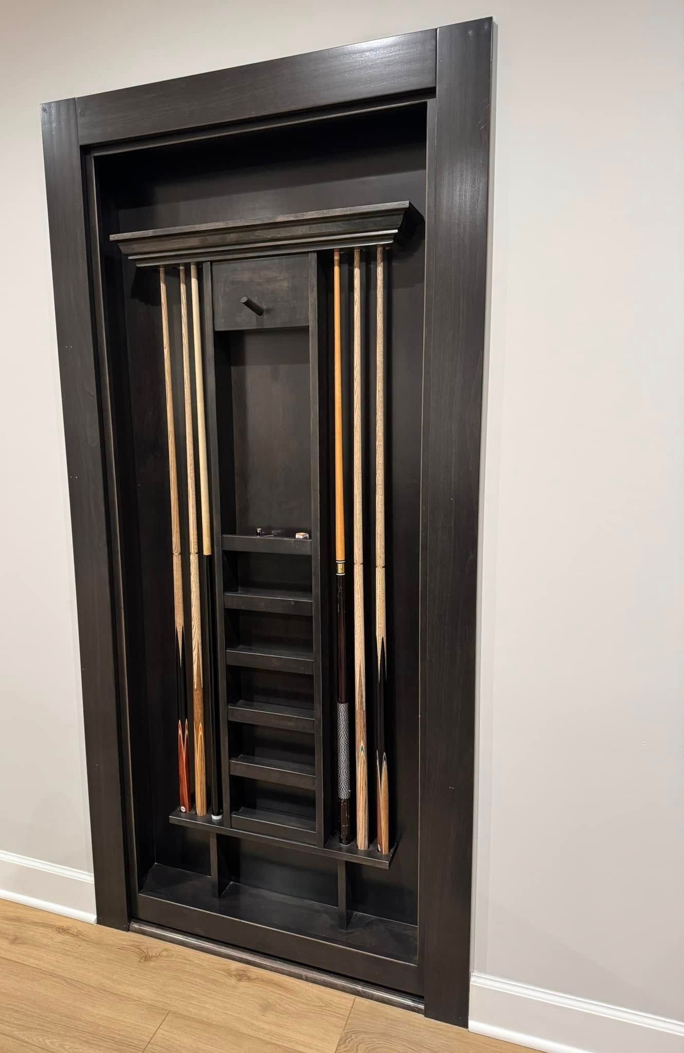 A pool cue rack