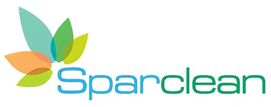 Sparclean logo with multicolored leaf icon and blue-green text