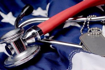 Flag and stethoscope