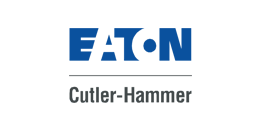 A blue and white logo for eaton cutler-hammer